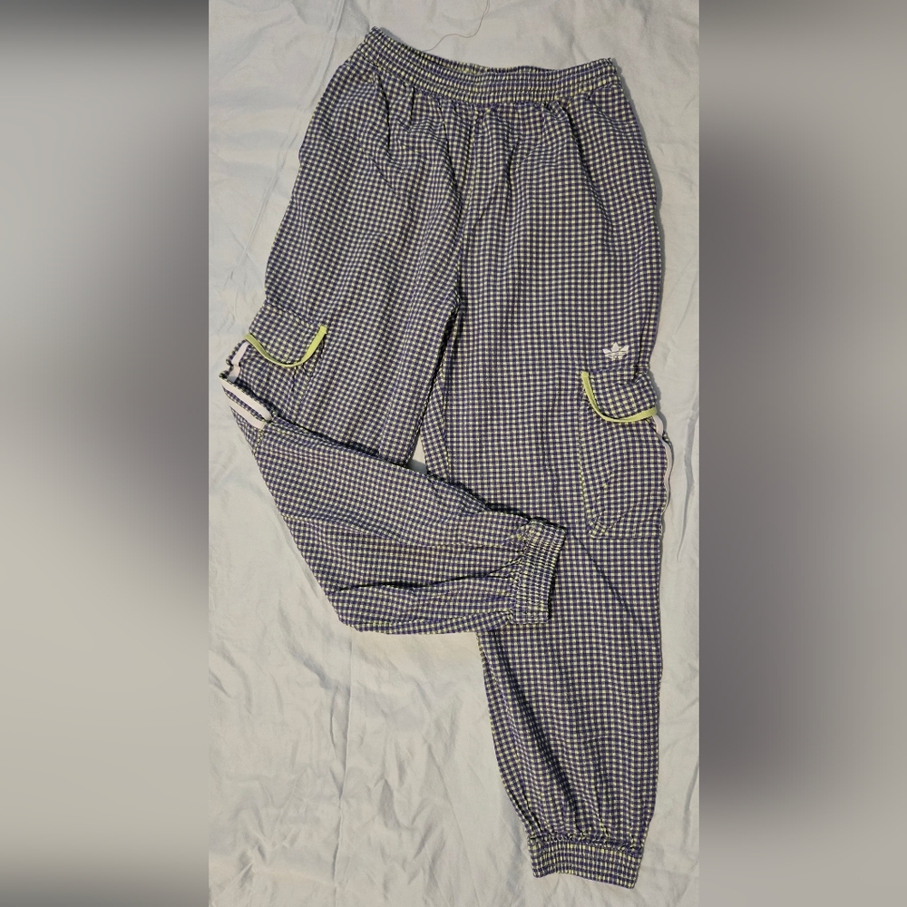 Adidas Gingham Seersucker Cargo Checkered Pants